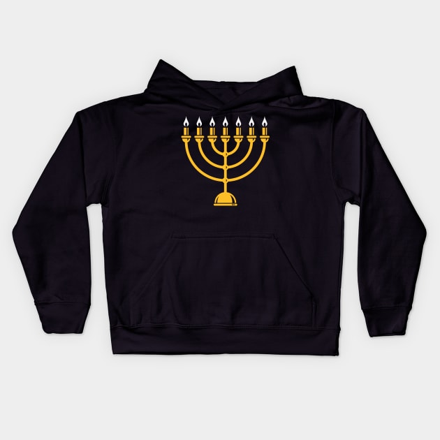 Menorah / Seven-Armed Lampstand (Judaism / Religion / 2C) Kids Hoodie by MrFaulbaum